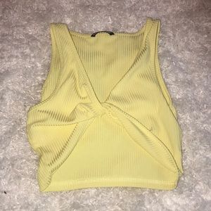 yellow tied crop top